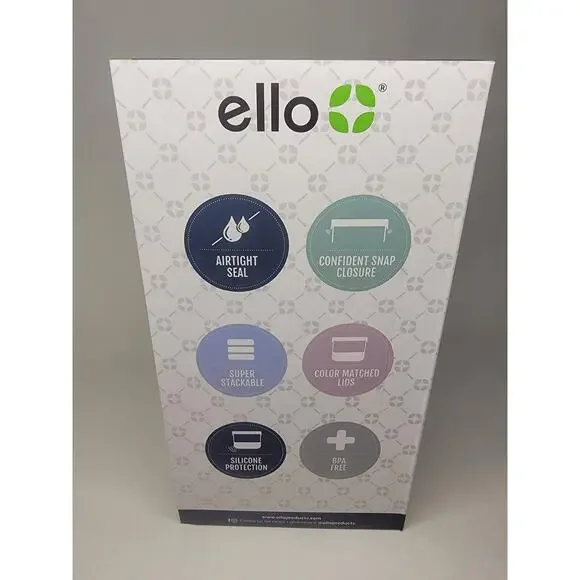 Ello Airtight Pantry Perfection 3 Piece Plastic Canister Set 6.6 cups each - Picture 2 of 3